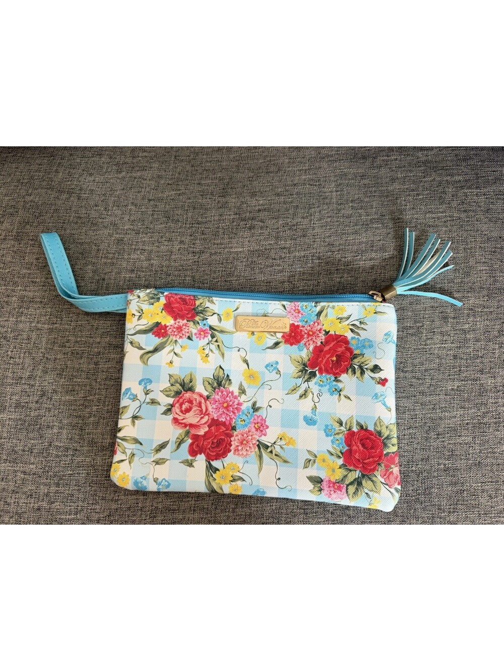 The Pioneer Woman Sweet Rose Cosmetic Bag Makeup Tote Wristlet Travel Wallet
